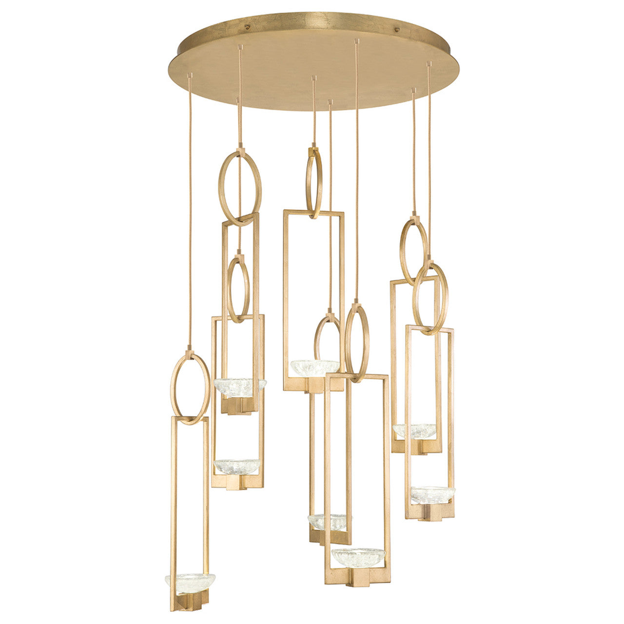 Delphi Pendant, Round, 8-Light, Gold Leaf, 33.5"W (893240-2ST KDFA)