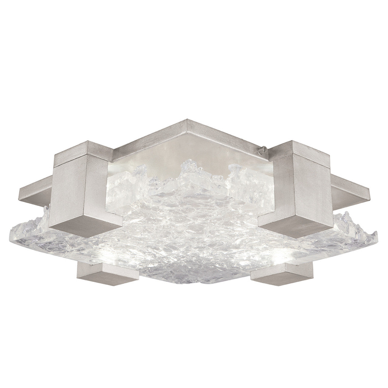 Terra Flush Mount, Square, 4-Light, LED, Silver Leaf, Clear Glass, 16.75"W (895440-21ST NF3R)