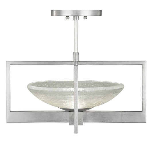 Delphi Semi-Flush Mount, Round, 1-Light, Silver Leaf, 18"W (896440-1ST KHAV)