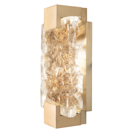 Terra Wall Sconce, 2-Light, LED, Champagne Tinted Gold, Antiqued Gold Leaf Glass, 11.75"H (896550-32ST NF40)