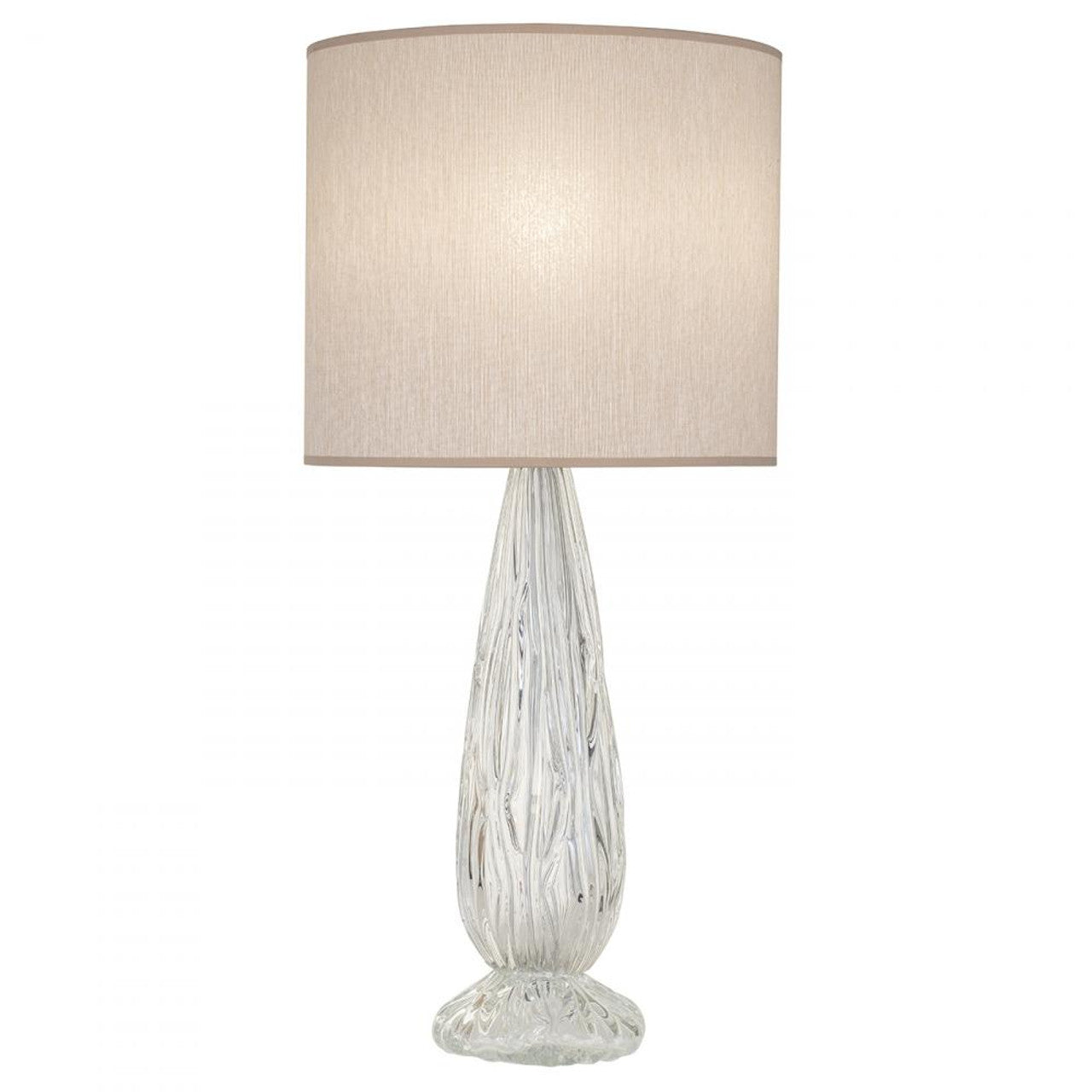 Las Olas Table Lamp, 1-Light, Sculpted Glass, Gold Leaf Accent, Beige Fabric Shade, 30.5"H (900410-22ST NG1T)