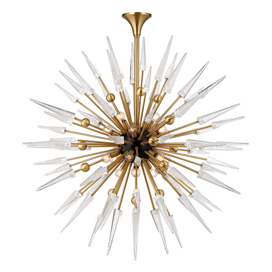 Sparta Chandelier, 18-Light, Aged Brass, Clear Shade, 48"W (9048-AGB 9ZF85)