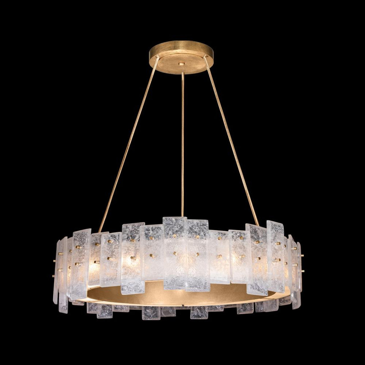 Lunea Pendant, Round, 15-Light, Gold Leaf, Cast Glass, 33"W (910340-2ST NH10)