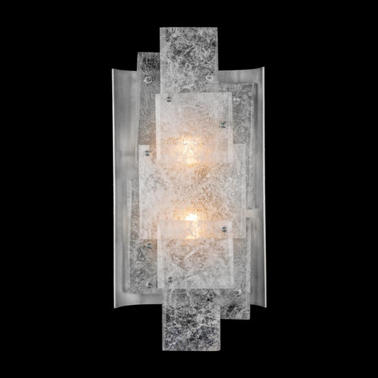 Lunea Wall Sconce, 2-Light, Silver Leaf, Cast Glass, 18"H (910850-1ST NH15)