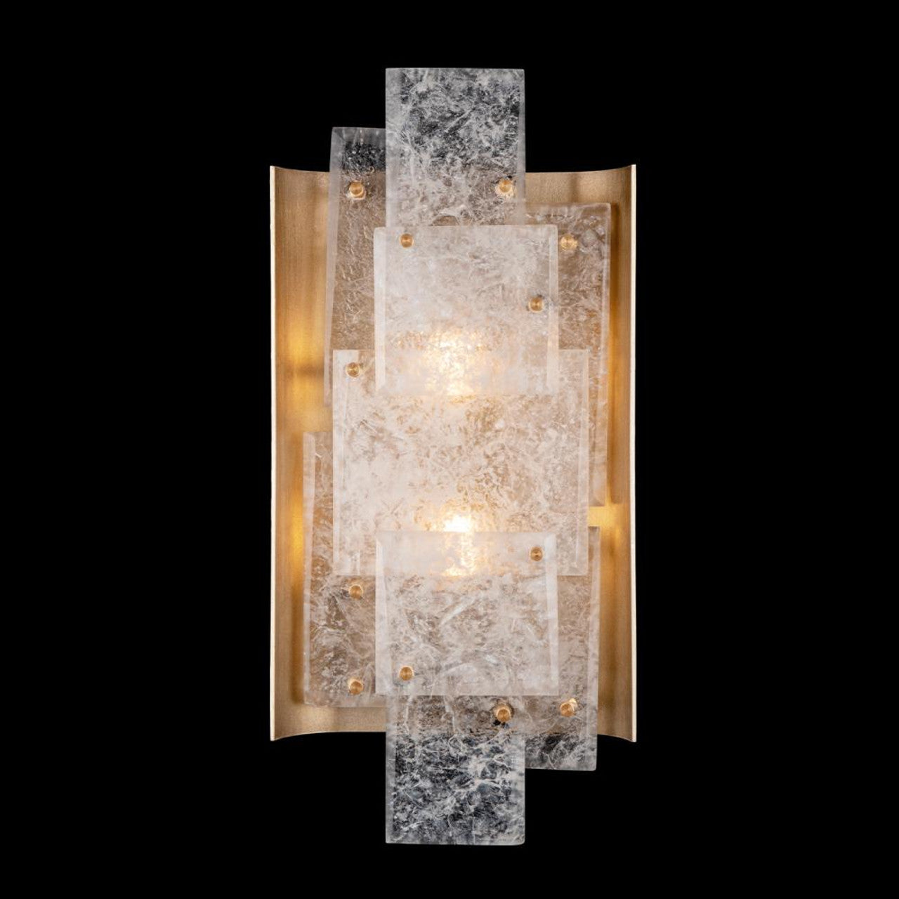 Lunea Wall Sconce, 2-Light, Gold Leaf, Cast Glass, 18"H (910850-2ST NH16)