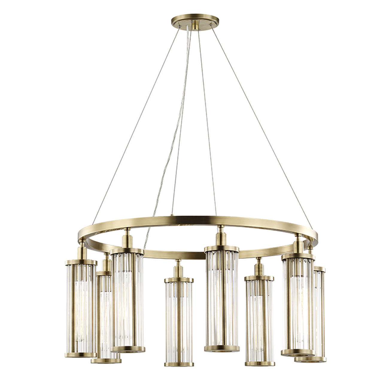 Marley Pendant, 8-Light, Aged Brass, Clear Shade, 31.25"W (9130-AGB A2KV9)