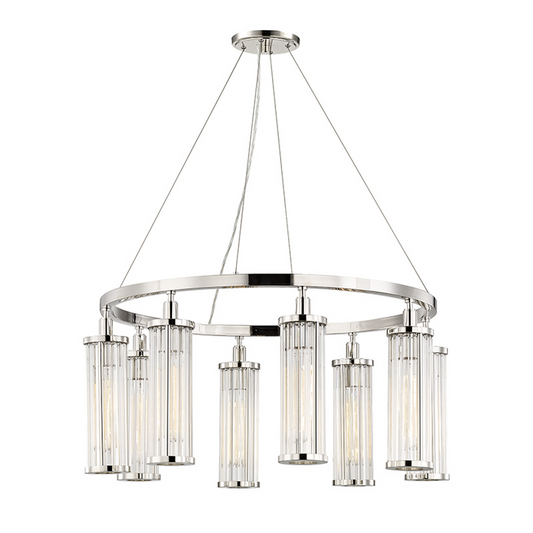 Marley Pendant, 8-Light, Polished Nickel, 31.25"W (9130-PN A2KVA)