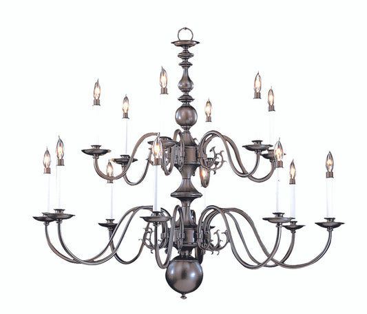 Jamestown Chandelier, 14-Light, Polished Brass, 41"W (9135 PB RCL8)