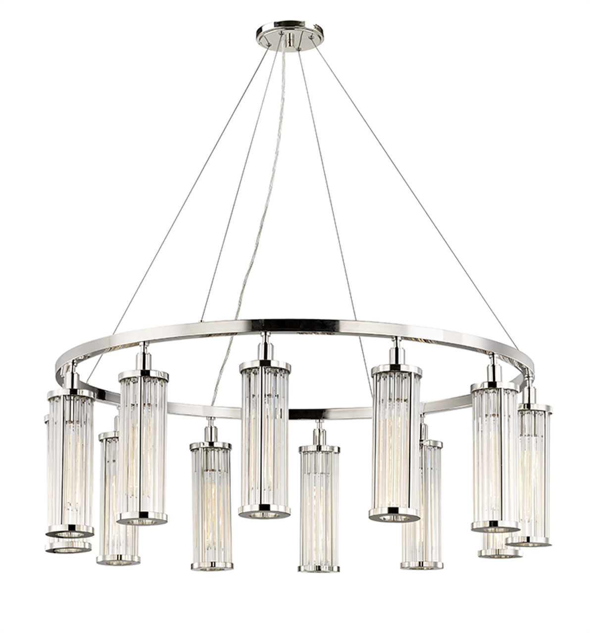 Marley Pendant, 12-Light, Polished Nickel, 42.5"W (9142-PN A2KVD)