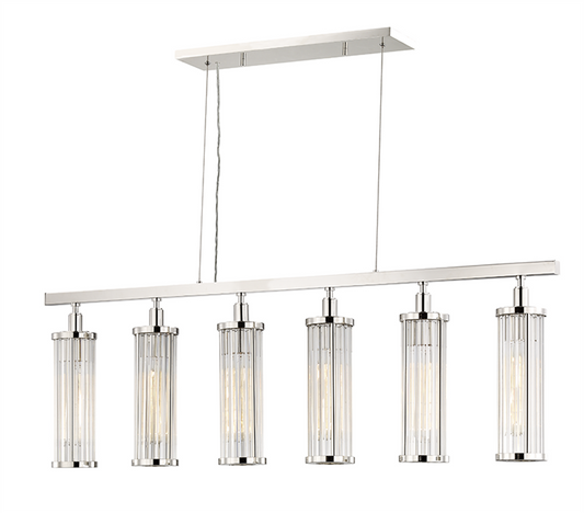 Marley Linear Chandelier, 6-Light, Polished Nickel, 46.5"W (9146-PN A2KVF)