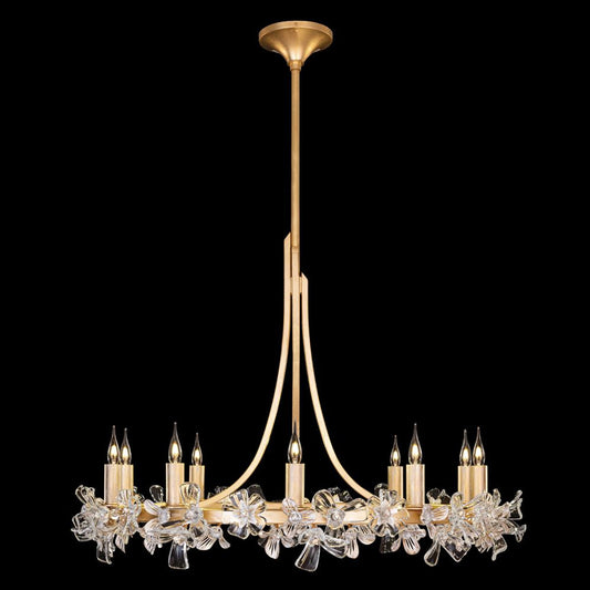 Azu Chandelier, Round, 10-Light, Gold, 34.5"W (915240-2ST NLY1)