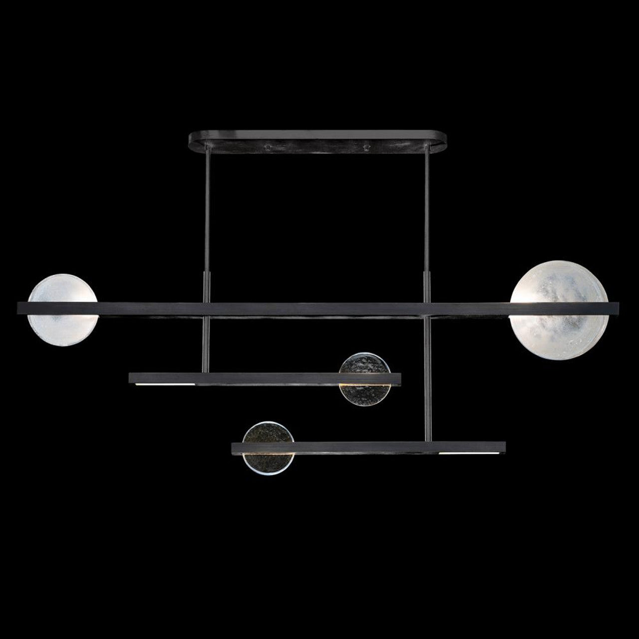 Selene Pendant, 6/2-Light, LED, Black, Clear & White Glass, 66.5"W (921240-1ST RGT1)