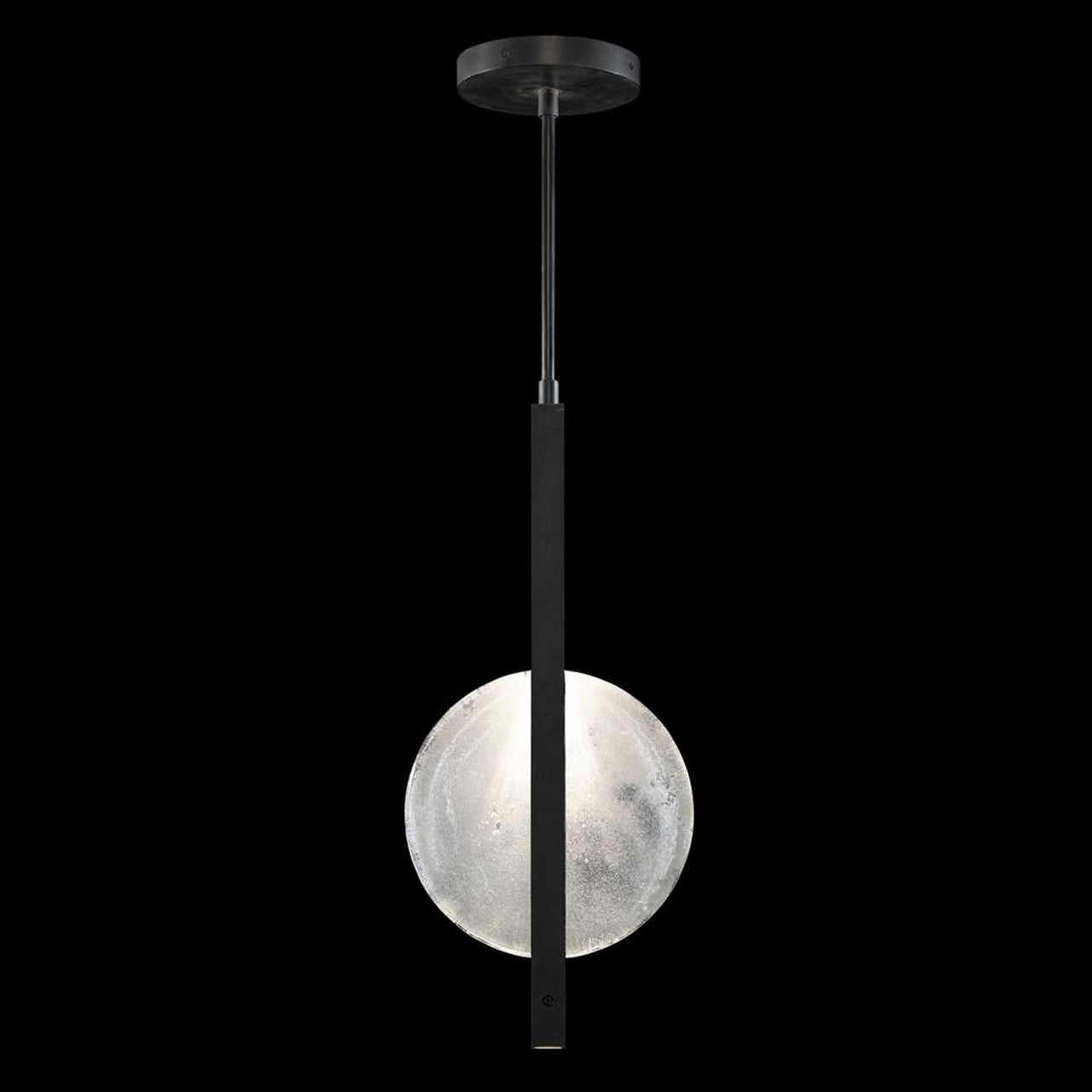 Selene Pendant, 2-Light, LED, Black, White Glass, 11"W (922140-1ST RHNV)