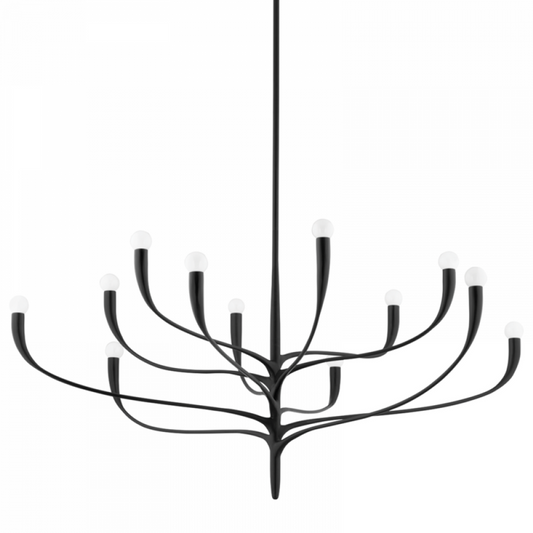 Labra Chandelier, 12-Light, Aged Iron, 52.25"W (9612-Ai A8M5L)