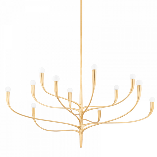 Labra Chandelier, 12-Light, Vintage Gold Leaf, 52.25"W (9612-Vgl A8M5M)