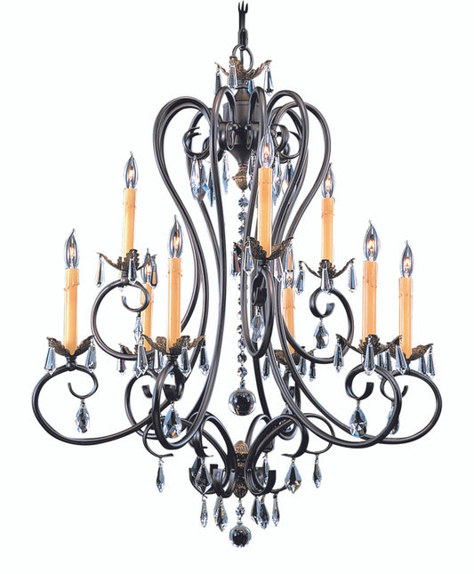 Liebestraum Chandelier, 9-Light, Mahogany Bronze, 29"W (9909 MB V6E2)