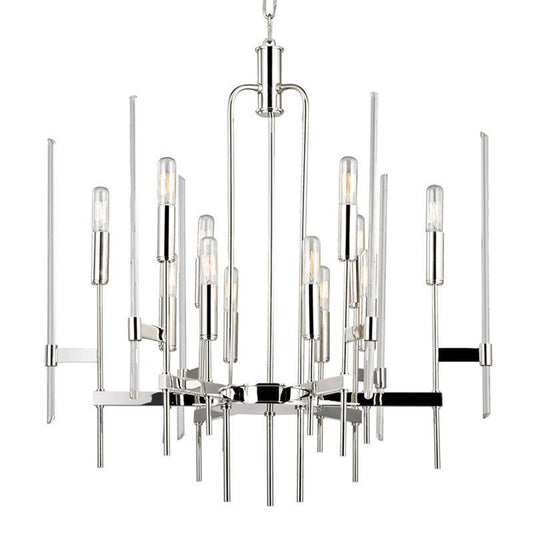 Bari Chandelier, 12-Light, Polished Nickel, 24"W (9912-PN 9WEHF)