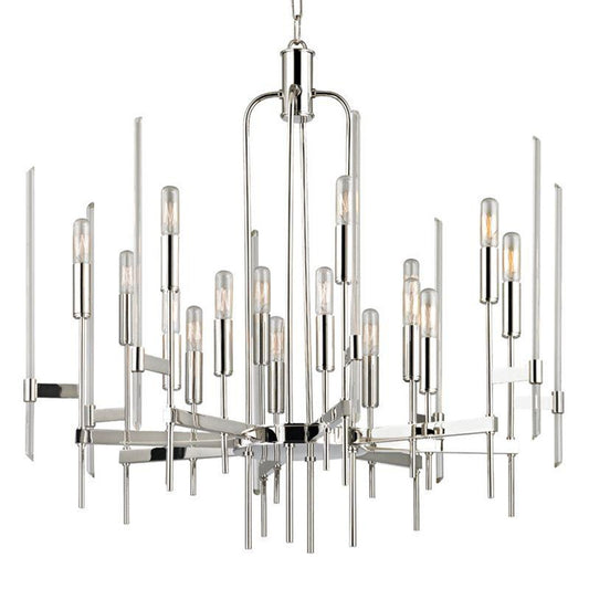 Bari Chandelier, 16-Light, Polished Nickel, 30"W (9916-PN 9WEHH)