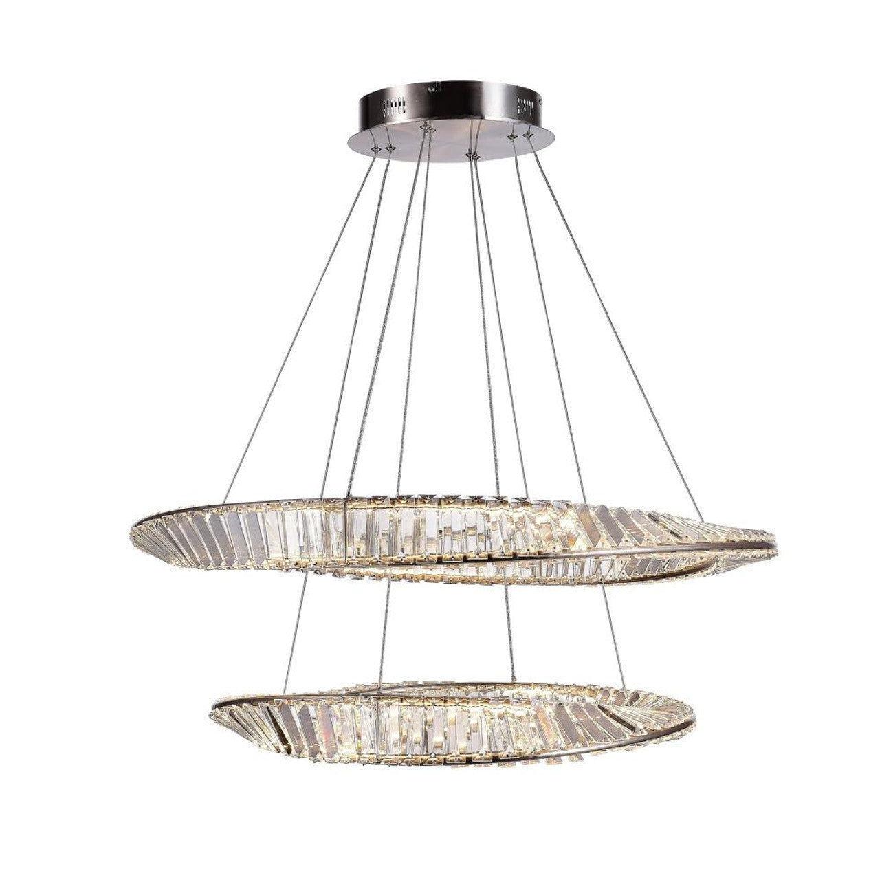 Stella Chandelier, LED, Satin Nickel, Clear Shade, 31.5"W (AC6723SN 340431ML)