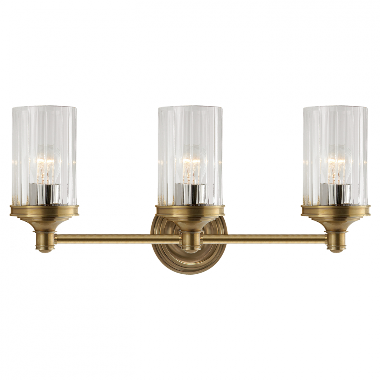 Ava Wall Sconce, 3-Light, Hand-Rubbed Antique Brass, Crystal, 9.25"H (AH 2202HAB-CG 22LKJ)