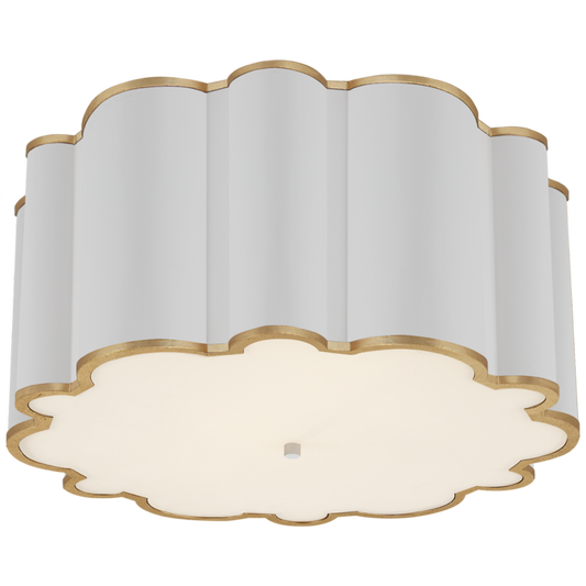 Markos Flush Mount, 4-Light, White, Gild, Frosted Acrylic, 13"W (AH 4021WHT/G-FA CLV5Y)