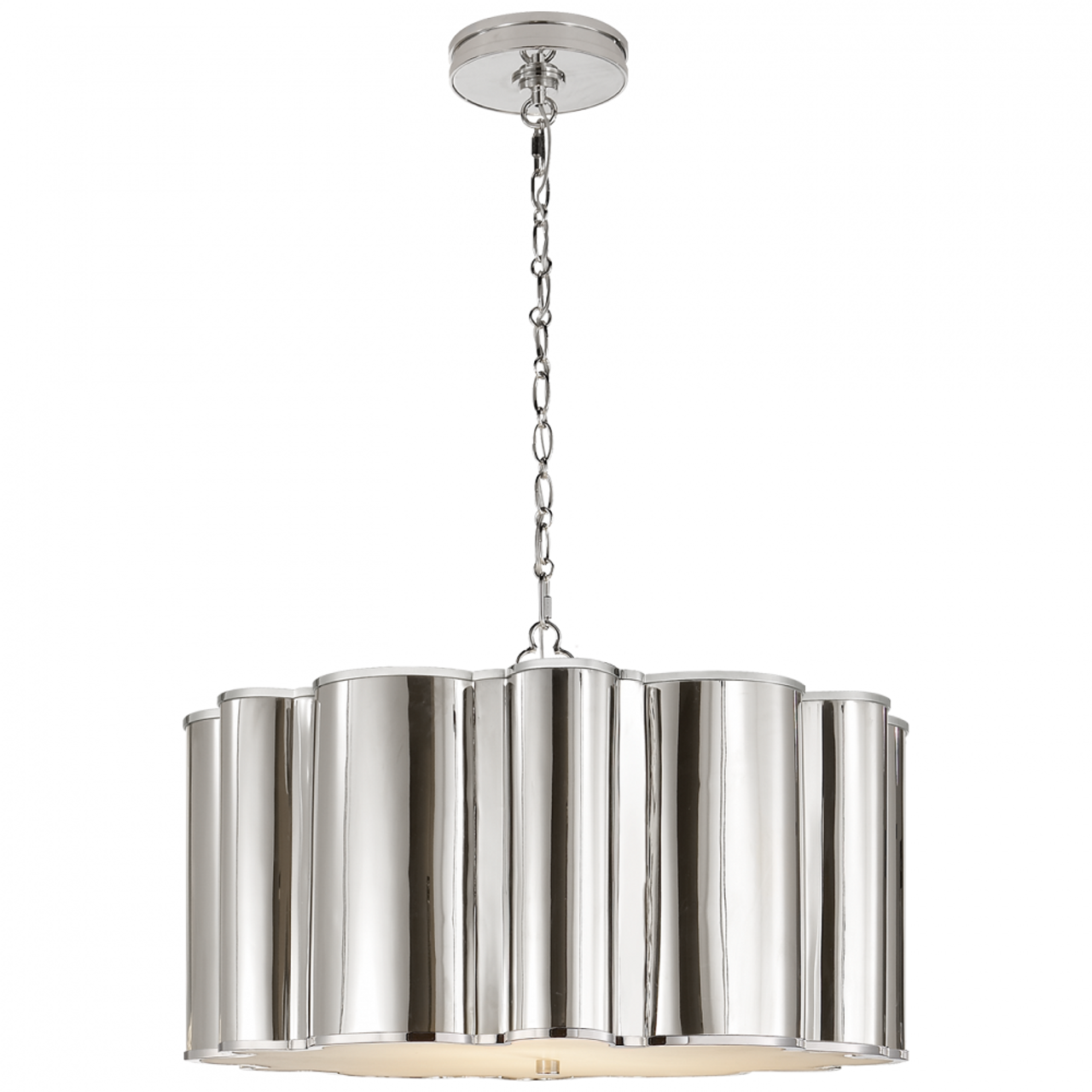 Markos Drum Shade Pendant, 4-Light, Polished Nickel, 26"W (AH 5215PN 2K0TA)