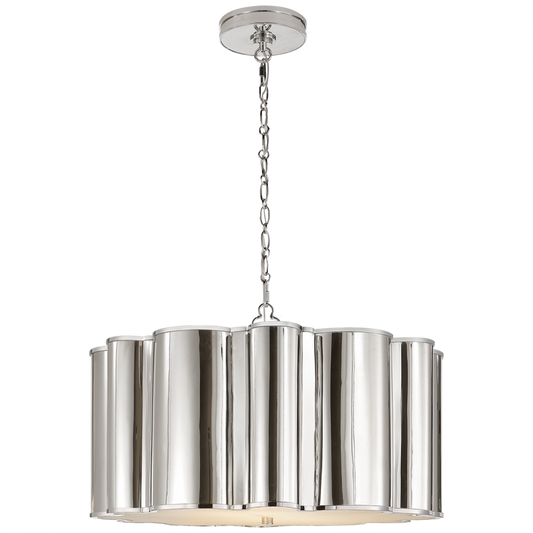 Markos Drum Shade Pendant, 4-Light, Polished Nickel, 26"W (AH 5215PN 2K0TA)