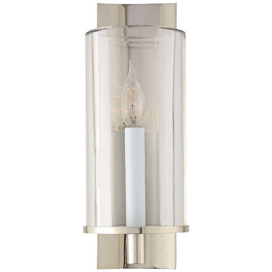 Deauville Wall Sconce, 1-Light, Polished Nickel, Clear Glass, 14.5"H (ARN 2010PN-CG 2K2RP)