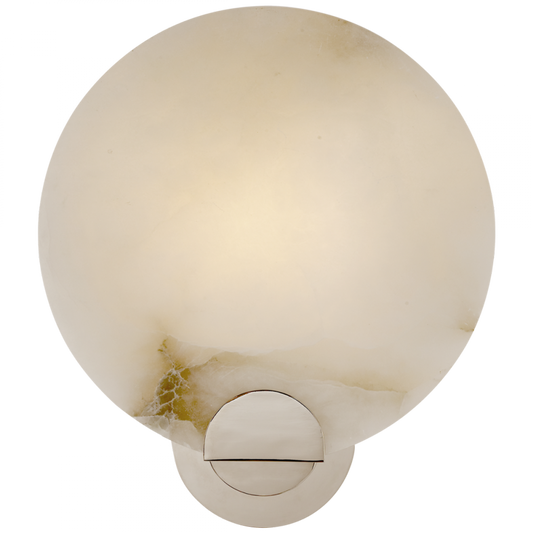 Iveala Single Wall Sconce, 1-Light, Polished Nickel, Alabaster Shade, 12.75"H (ARN 2039PN-ALB 2K3NV)