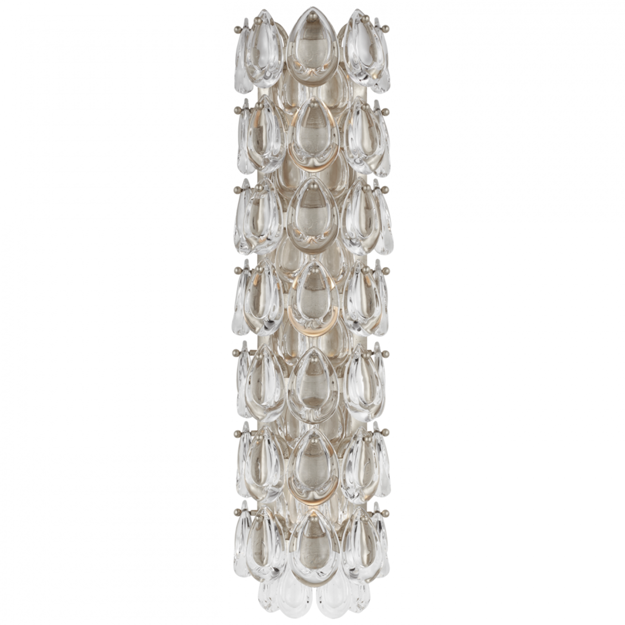 Liscia Wall Sconce, 3-Light, Burnished Silver Leaf, Crystal, 21.75"H (ARN 2171BSL-CG CM01Q)