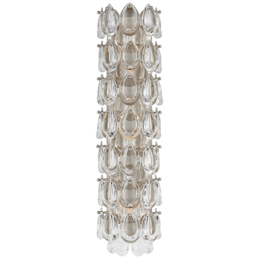 Liscia Wall Sconce, 3-Light, Burnished Silver Leaf, Crystal, 21.75"H (ARN 2171BSL-CG CM01Q)