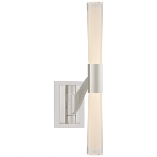 Brenta Wall Sconce, Articulating, LED, Polished Nickel, White Glass, 18.5"H (ARN 2470PN-CG CQ2PF)