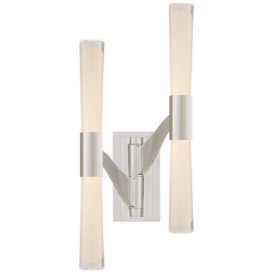 Brenta Wall Sconce, Articulating, LED, Polished Nickel, White Glass, 21.25"H (ARN 2471PN-CG CQ2PJ)