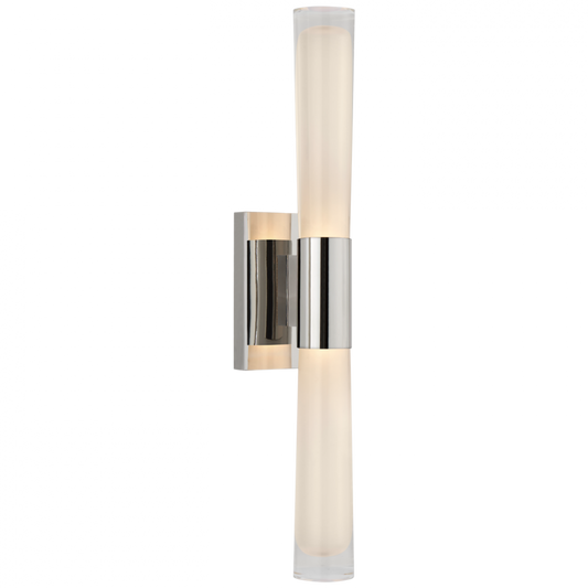 Brenta Single Wall Sconce, 1-Light, LED, Polished Nickel, 18.5"H (ARN 2473PN-CG CU0GY)