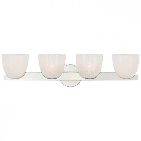 Carola Bath Wall Sconce, 4-Light, Polished Nickel, 30"W (ARN 2493PN-WSG CX314)