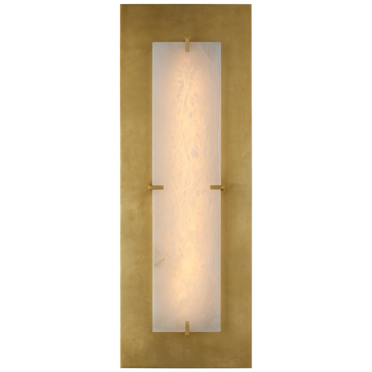 Dominica Large Rectangle Sconce, 1-Light, Gild, Alabaster, 27.5"H (ARN 2923G/ALB CU4DH)