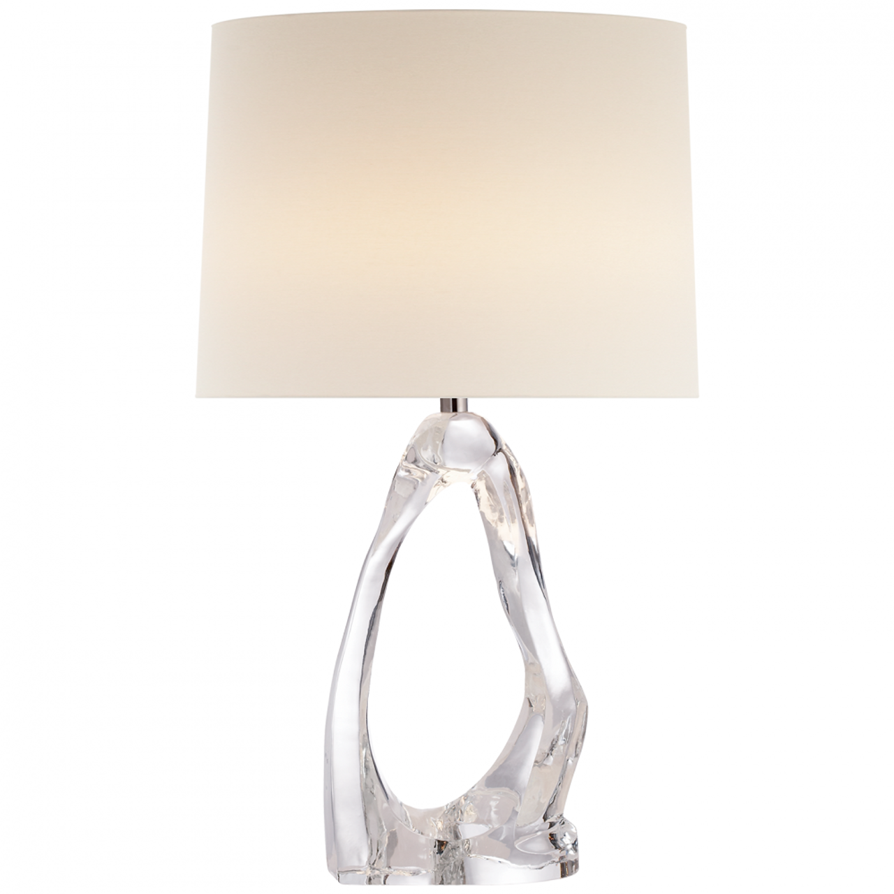 Cannes Table Lamp, 1-Light, Clear Glass, Linen Shade, 31"H (ARN 3100CG-L 2K3PX)