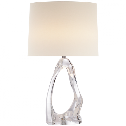 Cannes Table Lamp, 1-Light, Clear Glass, Linen Shade, 31"H (ARN 3100CG-L 2K3PX)