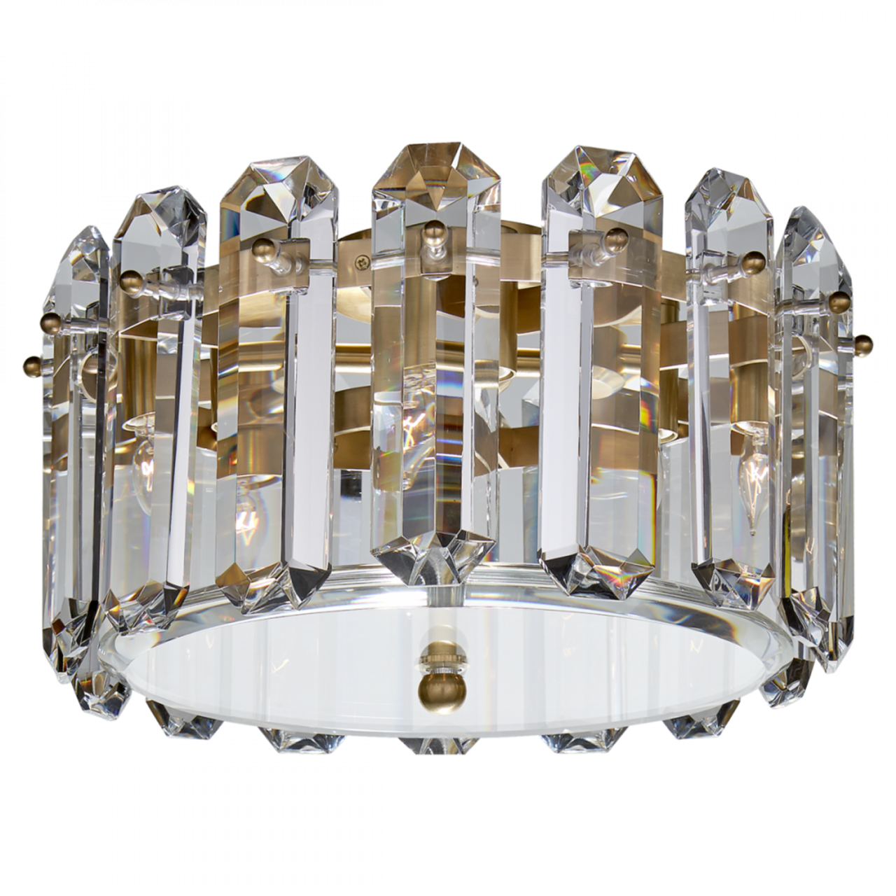 Bonnington Flush Mount, 4-Light, Hand-Rubbed Antique Brass, Crystal, 14.25"W (ARN 4124HAB-CG CHTK7)