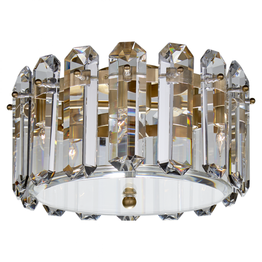 Bonnington Flush Mount, 4-Light, Hand-Rubbed Antique Brass, Crystal, 14.25"W (ARN 4124HAB-CG CHTK7)