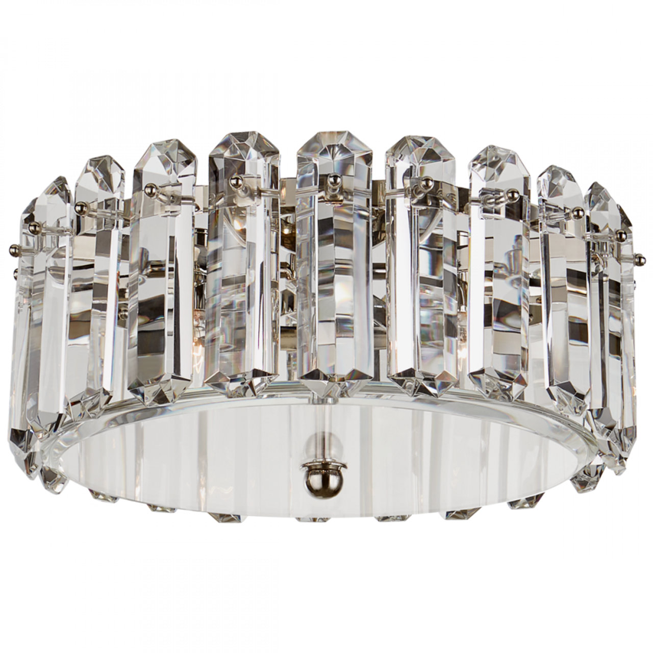 Bonnington Flush Mount, 4-Light, Polished Nickel, Crystal, 18"W (ARN 4125PN CM00R)