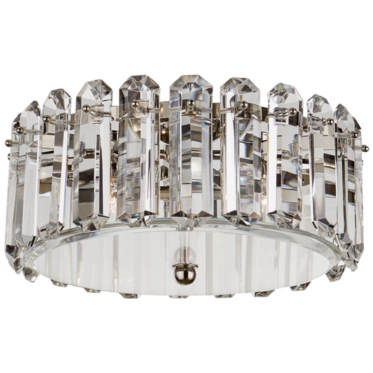 Bonnington Flush Mount, 4-Light, Polished Nickel, Crystal, 18"W (ARN 4125PN CM00R)