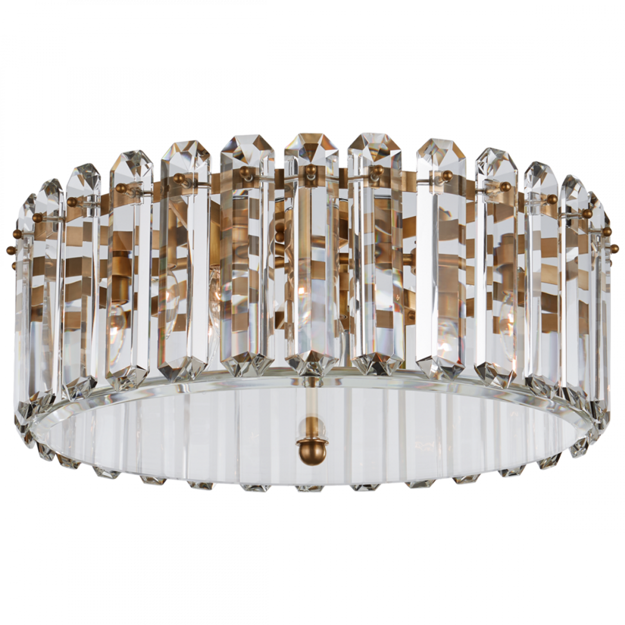 Bonnington Flush Mount, 5-Light, Hand-Rubbed Antique Brass, Crystal, 24.75"W (ARN 4126HAB CM00T)