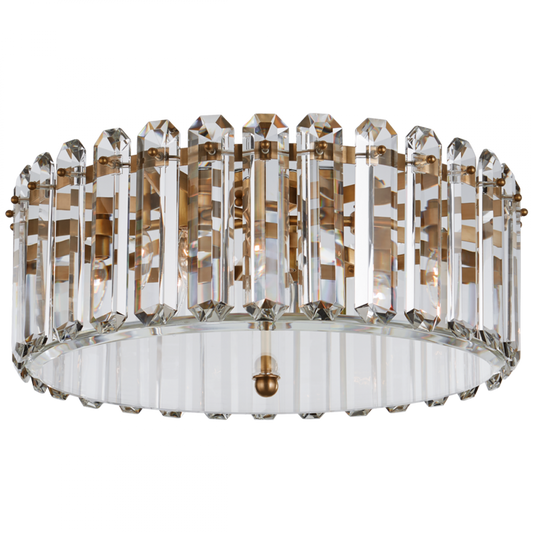 Bonnington Flush Mount, 5-Light, Hand-Rubbed Antique Brass, Crystal, 24.75"W (ARN 4126HAB CM00T)