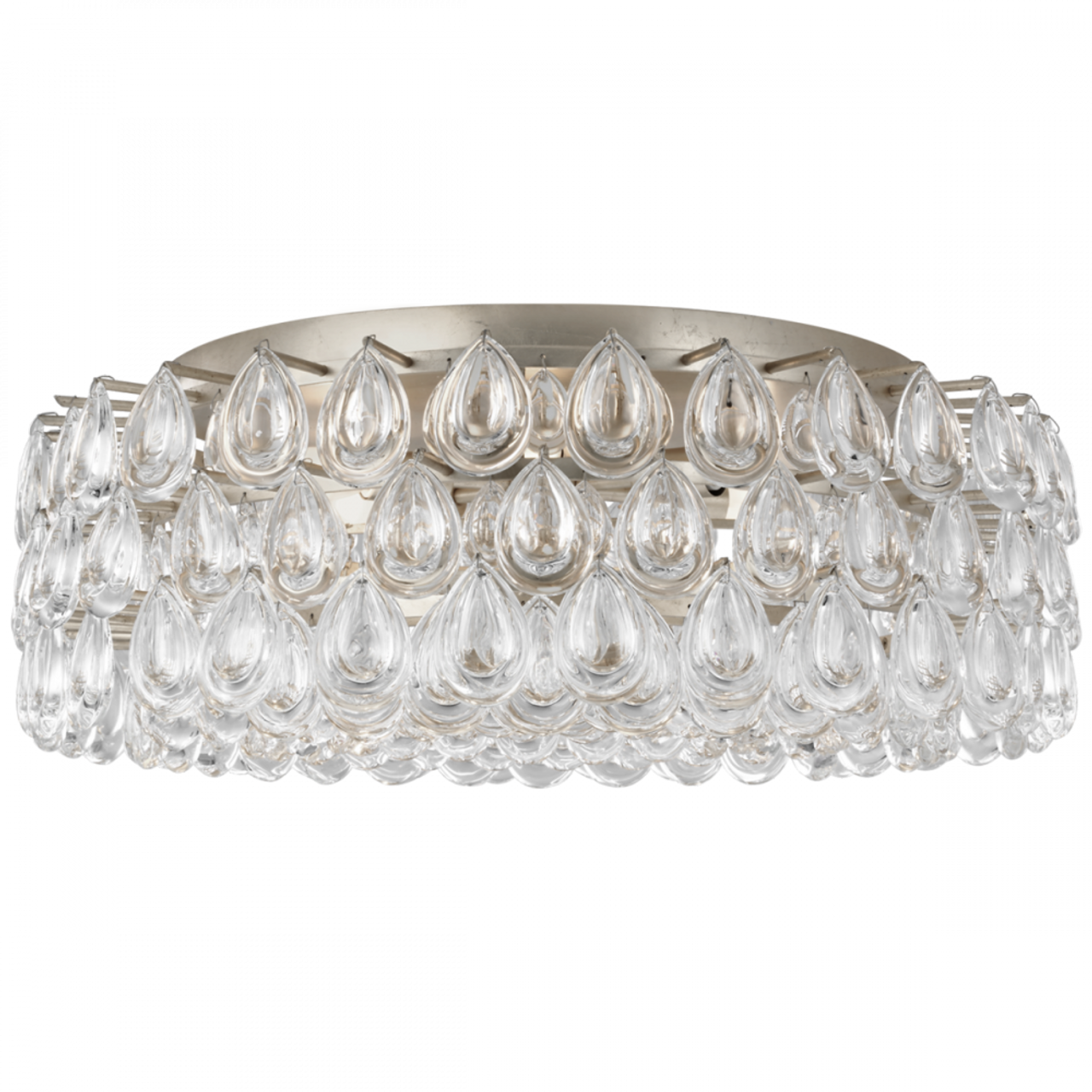 Liscia Large Flush Mount, 6-Light, Burnished Silver Leaf, Crystal Shade, 25"W (ARN 4172BSL-CG CM01N)