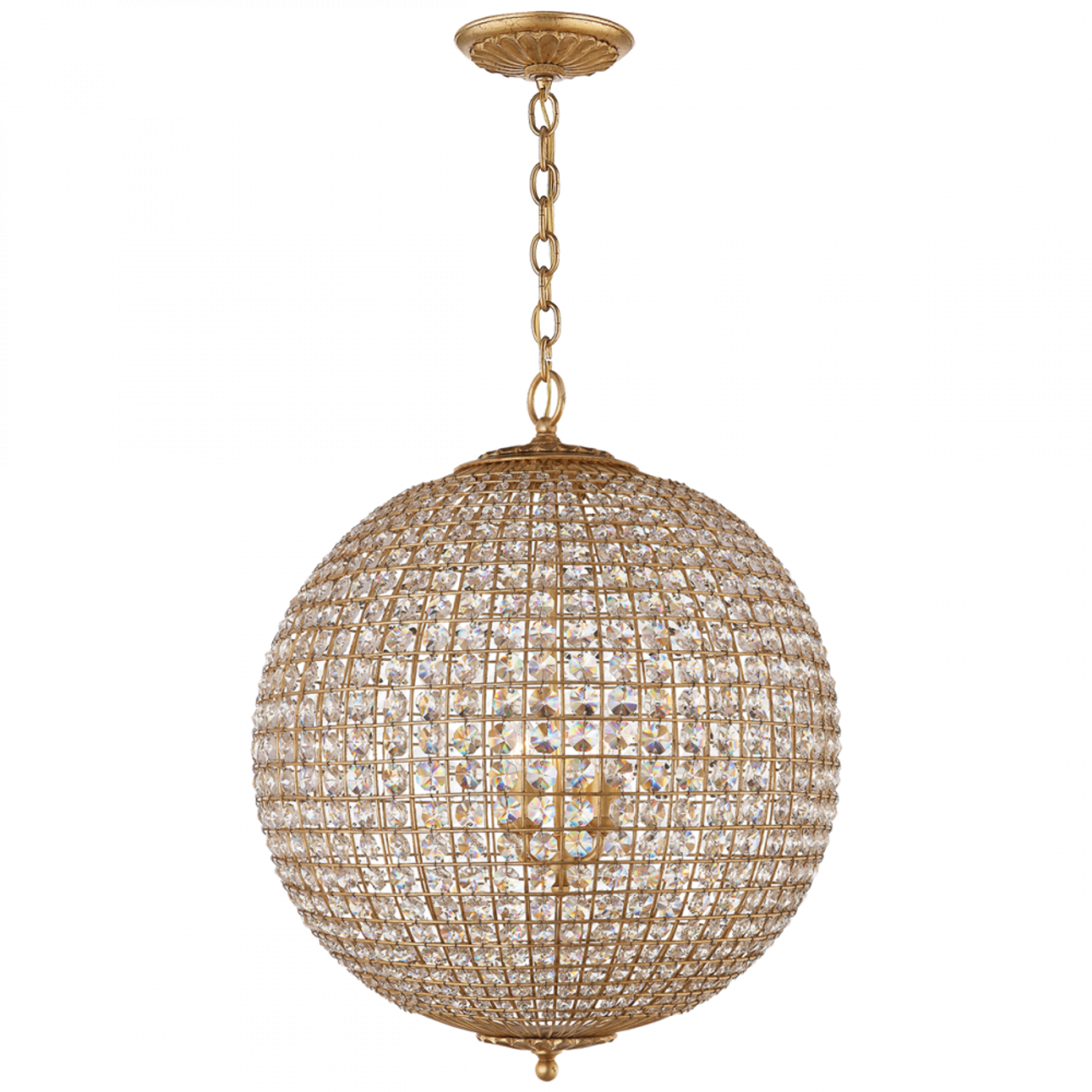 Renwick Sphere Chandelier, 4-Light, Gild, 23.25"W (ARN 5101G-CG 2K1TF)