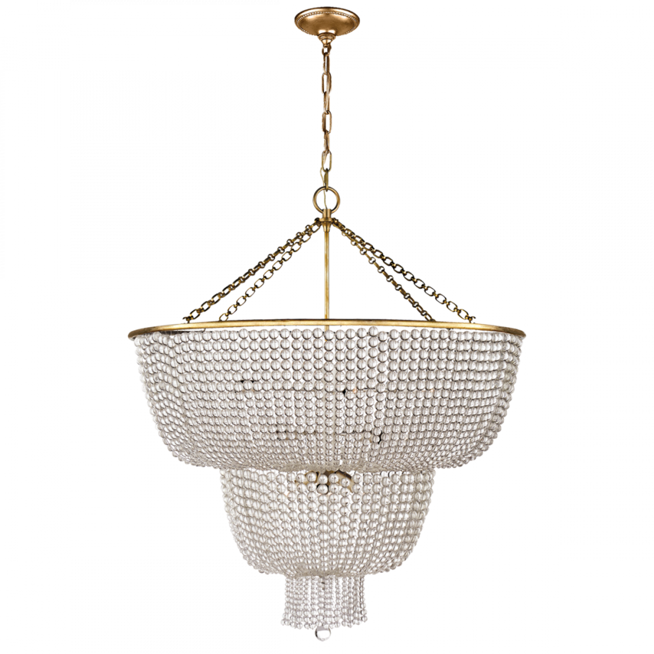 Jacqueline Chandelier, 12-Light, Hand-Rubbed Antique Brass, Clear Glass Shade, 32.25"W (ARN 5104HAB-CG 2K1RZ)