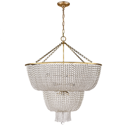 Jacqueline Chandelier, 12-Light, Hand-Rubbed Antique Brass, Clear Glass Shade, 32.25"W (ARN 5104HAB-CG 2K1RZ)