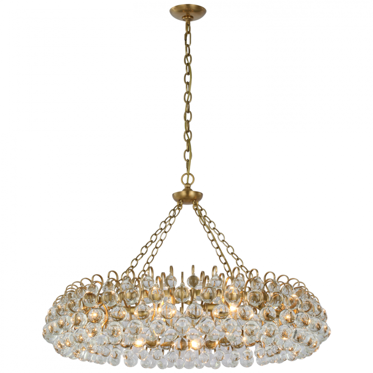 Bellvale Chandelier, 10-Light, Hand-Rubbed Antique Brass, 36.5"W (ARN 5118HAB-CG CU3DP)