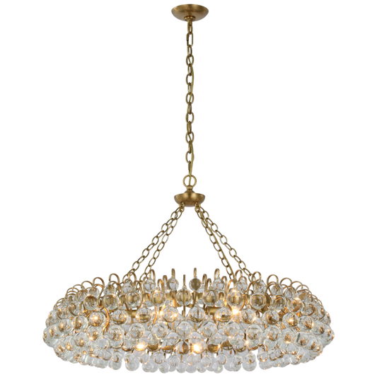 Bellvale Chandelier, 10-Light, Hand-Rubbed Antique Brass, 36.5"W (ARN 5118HAB-CG CU3DP)